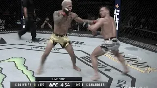 Charles Oliveira lands a CLEAN left hook on Michael Chandler