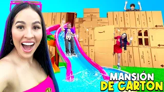 CONSTRUÍ UNA MANSIÓN GIGANTE CON CAJAS DE CARTÓN *Con tobogán a la alberca* 🤩📦| Karla Bustillos