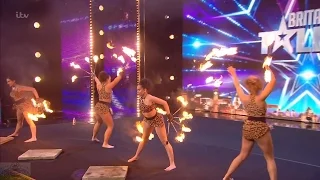 Britain's Got Talent 2016 S10E03 Bespoke Candi The Prehistoric Fire Dancers Full Audition