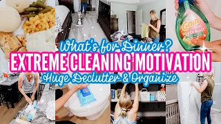 ✨Whole House Reset✨-Extreme Cleaning Motivation- Decluttering & Organizing + What's for Dinner!