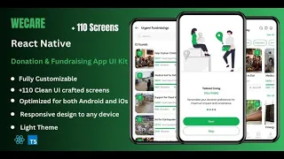 Wecare - Donation, Charity, & Fundraising React Native App Ui Kit ( Light Theme )