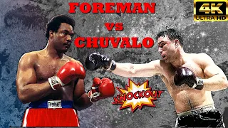 George Foreman (USA) vs George Chuvalo (Canada) | KNOCKOUT Fight | 4K Ultra HD