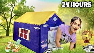 Living In A Tiny House 🏡 For 24 HOURS Challenge | *gone wrong* | SAMREEN ALI