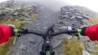 Downhill on a rocky road near Cwmorthin Quarry ,  Blaenau Ffestiniog-North Wales.