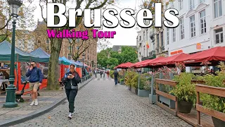 🇧🇪 Brussels, Belgium - Walking Tour 4K - Walk in Downtown Brussels - April 2024