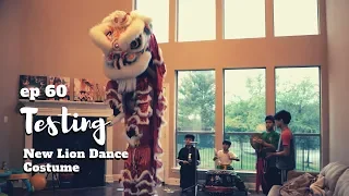 KIDS HOMEMADE LION DANCE (múa lân, 舞狮) SHOW + TESTING NEW LION DANCE COSTUME FROM VIETNAM