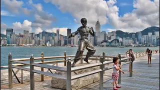 Звёздная набережная Гонконга.Бронзовый Брюс Ли.香港的星光大道。青铜李小龙。