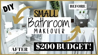 DIY SMALL BATHROOM MAKEOVER ON A BUDGET | SMALL BATHROOM MAKEOVER 2020 | GLAM BATHROOM MAKEOVER