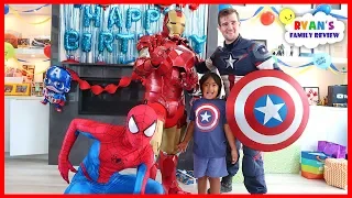 Ryan's SuperHero Birthday Training with Marvel Avengers!!!!