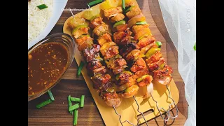 BBQ Hawaiian Chicken Skewers Simple & Inexpensive Recipe