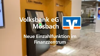 Unsere neue Einzahlfunktion im Finanzzentrum in Mosbach 💶 Volksbank eG Mosbach💙🧡