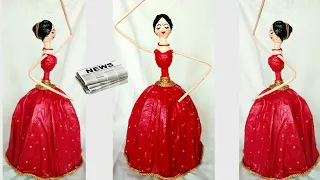 How to make dancing doll from Newspaper | DIY Newspaper doll