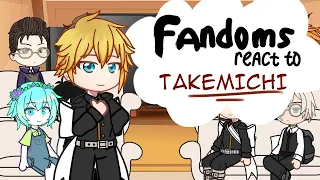 Fandoms react to TAKEMICHI (2/7) en/ru