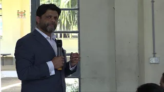 Fijian Attorney-General and Minister for Economy addresses Natabua High School students.