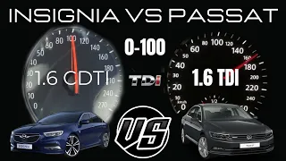 Vw Passat B8 1.6 Tdi Dsg 120 Hp VS Opel insignia 1.6 cdti 136 hp Hız denemesi Yarışı 0 100