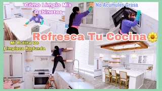 Refresca Tu Cocina🌼Mi Rutina Profunda- Como Limpio Mis Gabinetes- Estufa-Microwave/Mi Cocina Limpia