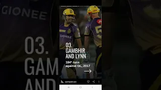 HIGHEST OPENING PARTNERSHIP IN IPL🤩😍