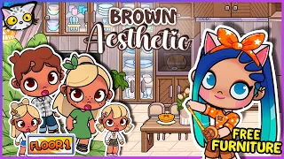 🏡 New House Aesthetic: Brown Theme 💐 || Free Furniture & House Ideas || With Voice🔊 || Avatar World