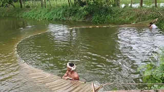 Best Net Fishing || People Fish Catching in the Village Beautiful Pond