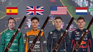 Every 2023 F1 Driver's National Anthem, for four Bassoons