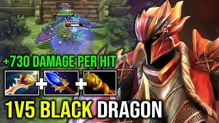 WTF 4400 HP 1v5 Giant Elder Black Dragon +730 Damage Per Hit Rapier MKB Flying Carry DK Dota 2