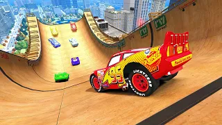 GTA 4 Lightning McQueen Mega Ramp Jump Testing  | GTA IV Disney Cars Mod