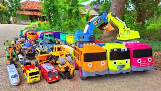 Mantap !! Mobil Truk Tronton Panjang Bongkar Mainan Mobil Mobilan Dump Truck, Excavator, Truk Mixer