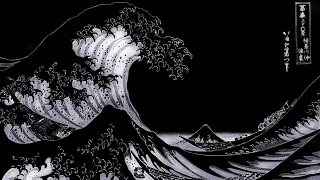 The Great Wave of Kanagawa Black and white Wallpaper Engine