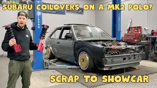 Fitting Mk1 Golf Hubs & Subaru Coilovers  - VW Polo Coupe - Scrap To Showcar - Episode 8