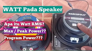 Mengenal WATT pada Speaker | Apa itu Watt RMS, Peak Power, Max Power dan Program Power?