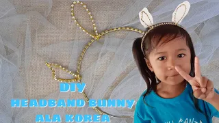 DIY | tutorial how to make a bunny ears headband with chain diamond ala korea