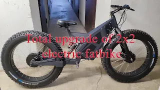 DIY total upgrade of 2x2 electric fatbike from 3700W to 12000W