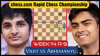 A Piece and a Pawn Up | Vidit Gujrathi vs Abhimanyu Puranik |2022 Chess.com Rapid Chess Championship