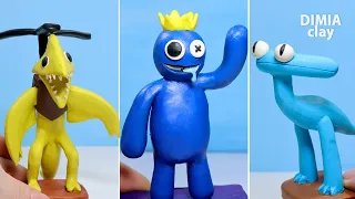 [Roblox] Making Rainbow Friends CHAPTER 2 Sculptures Timelapse (Yellow, Cyan, Blue) with clay