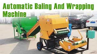 Automatic Two baling and wrapping machines working together