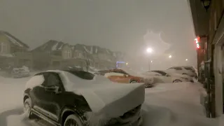 A Terrible Blizzard Winter SNOW STORM hit Toronto Canada, Crazy Snowfall in Ontario Jan 17, 2022