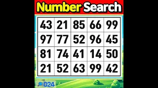 NumberSearch. Senior! brain exercise essential. 【Memory | Concentration | Brain training】 #024