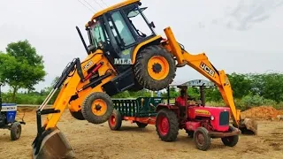 JCB 3dx Xpert 4x4 Mahindra Arjun NOVO 4wd Swaraj 963 FE JCB 3dx Eco washing in Lake| CS toy| Video