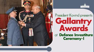 President Kovind presents Gallantry Awards at Defence Investiture Ceremony-I at Rashtrapati Bhavan
