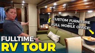 Tour a BEAUTIFUL RV with a Full Custom Mobile Office Built In!