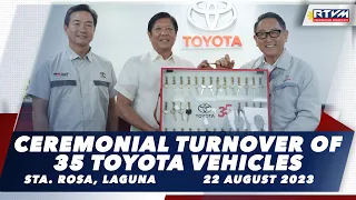Ceremonial Turnover of 35 Toyota Vehicles 8/22/2023
