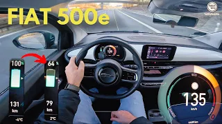 Electric Fiat 500 (95Hp) | POV-Fahrt | Reichweite im Winter | Top Speed