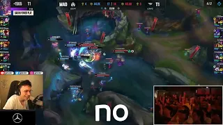 (한글)개웃긴 케드럴 반응 T1 vs MAD 한타 ㅋㅋㅋㅋ