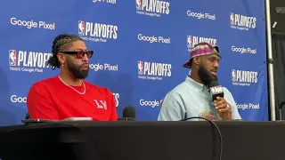 LeBron James & Anthony Davis talk Game 3 loss to Denver, 11th straight loss, playoff pressure
