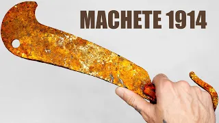 110 Years Old Rusty Machete Billhook Restoration