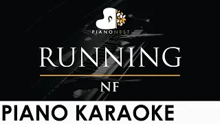 NF - RUNNING - Piano Karaoke Instrumental Cover with Lyrics