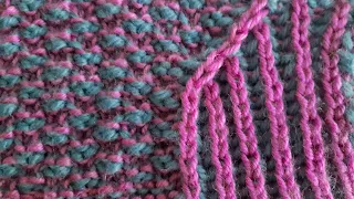 Outlining Moss or Garter Stitch with Brioche Cables - Rbrkpp