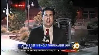Reporter nearly run over during liveshot