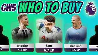 FPL GW5 HIGHEST PREDICTED POINTS PLAYERS | Fantasy Premier League gameweek 5