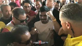 WATCH MANNY PACQUIAO GET MOBBED BY FANS THE MOMENT HE STEPS INTO THE MGM GRAND